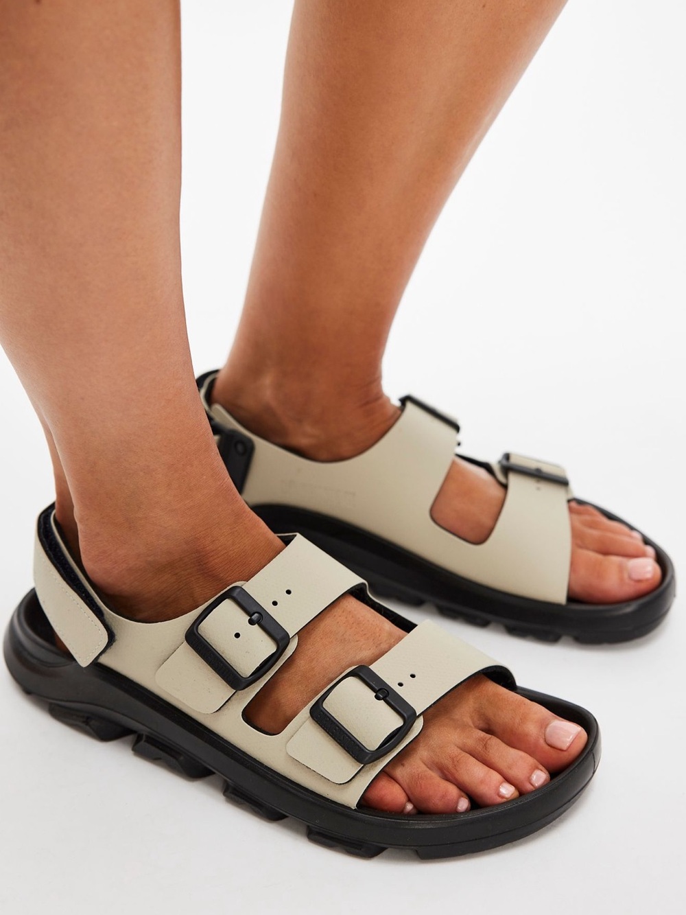 Birkenstock Mogami Terra Two-Strap Sport Sandals in Eucalyptus and Black